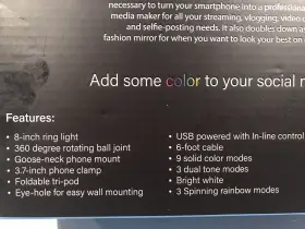 Micro Tech 656874792321 Color Ring Media Kit Ledrgb 9 Colors 8 Inch Light Phone Clamp Tri Pod #3