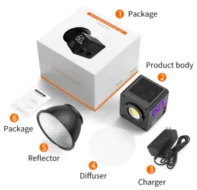 Sl-c60 Mini Mamen 60w - Led Video Light Rgb Color Temperature Cob Continuous