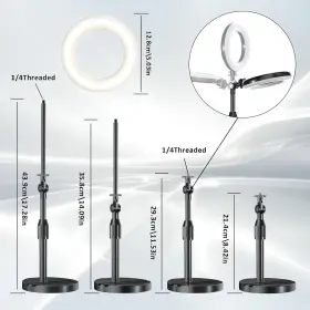 Mionondi 313021946975 Desk Ring Light With Telescopic Stand Travel Desktop Hola For Phone Selfi #2