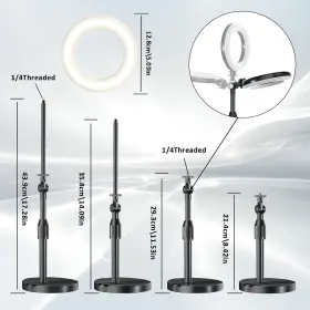Mionondi 795847435060 Desk Ring Light With Telescopic Stand Travel Desktop Hola For #2