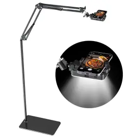 Mionondi 795847435077 Overhead Phone Tripod For Cooking Videos With Rechargeable Light Move Around