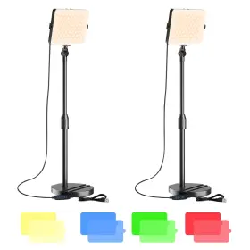 Mionondi 795847435121 2-pack Led Video Light With Stand Home Studio Back Lights Photo