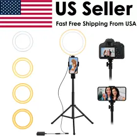 Mobily Accessories 850071414127 Electro Ring 9 Inch Led Light Tripod Stand Phone Holder Dimmable Selfie Video
