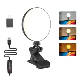 Mojimdo 747783957281 Light For Video Recording 3 Color And 5 Brightness Clip On Desktop