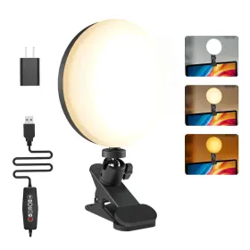 Mojimdo 747783957298 Light For Video Recording 3 Color And 5 Brightness Clip On Desktop Mon