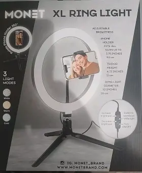 Monet 842700178456 10 In Ring Light Phone Holder With Stand