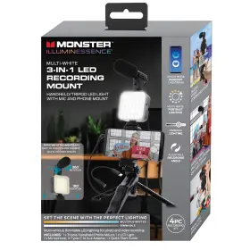 Msv7-1002-mwt Monster Smartphone 3-in-1 Led Video Recording Mount