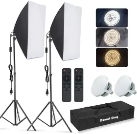 X27.5 Mountdog 313036793793 Softbox Lighting Kit 2x19.7 Inch Photography Continuous Sys