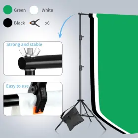 900w Mountdog 445014626656 Photography Lighting Kit 6.6x 10ft Backdrop Stand System And 6400k Led Bul #2