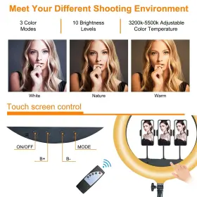 Mountdog 850012821434 2023 Upgrade 18 Inch Ring Light Kit 55w Bluetooth Led Ringlight Lighting #3