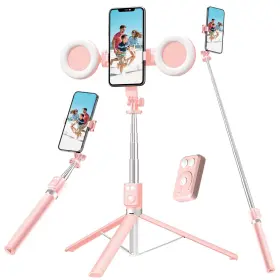 Mouzakon 706556184729 Selfie Stick Tripod With Fill Light Phone Durable Stainless Ste
