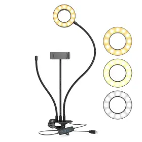 Vgc-3 Movo Selfie Ring Light Stand With Phone Holder And Third Flexible Arm #2