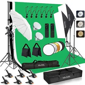 Msmk 431223551321 Upgraded Led Bulb Photography Lighting Kit 8.5x10ft Backdrop Support System
