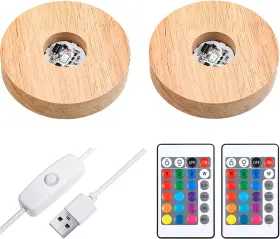 Mudder 313047966933 2 Pieces Led Light Base Display Lighted Stand 16 Colored Us