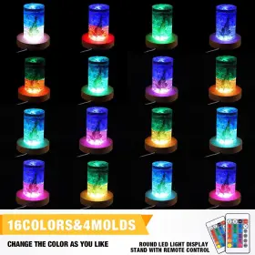 Mudder-19225 Mudder 2 Pieces Led Light Base Display Lighted Stand 16 Colored #2