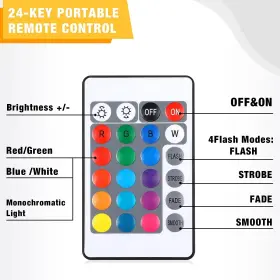 Mudder-19225 Mudder 2 Pieces Led Light Base Display Lighted Stand 16 Colored #3