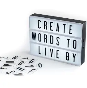 A4ublk My Cinema Lightbox - Light Box 30x23cm With 100 Letters A