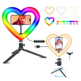 1211-y1 Nanbeitong 10 Inch Rgb Ring Light With Tripod Stand And Phone Holder - 47 Color Modes Dimmabl