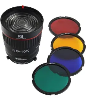 Ng-10x Nanguang Fresnel Lens Bowens Mount For Studio Speedlite 4 Colors Filter