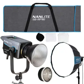 Fc300b Nanlite 196271094326 Bi-color Led Spotlight With Softbox And Fresnel Lens Bundle
