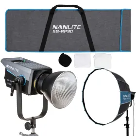 Fc300b Nanlite 196271406259 Bi-color Led Spotlight With Rapid 90 Parabolic Softbox Bundle