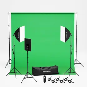 Vk40 Nearstream Professional Photography Lighting Kit 9.8x9.8ft Green Backdrop
