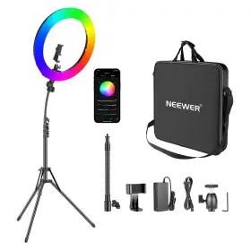 10094288 Neewer 20-inch Dimmable Bi-color Circle Led Ring Light Kit With 2m Stand