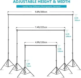 10096054 Neewer Complete Photography Lighting Kit With 8.5ft X 10ft Background Support System #3