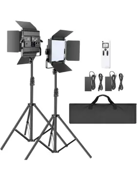 10096815 Neewer 2 Packs Advanced 2.4g 660 Led Video Light Dimmable Bi-color