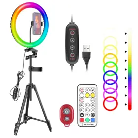 10098756 Neewer 12-inch Rgb Ring Light Selfie With Tripod Stand And Phone Holder