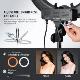 10100416nw Neewer 18 Inch Ring Light With Stand 55w 5600k Large Led Ringlight Cold #3