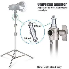 10100806 Neewer 3-pack Stainless Steel Light Stand With 1/4 -inch To 3/8-inch Adapter #2