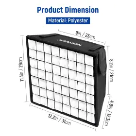 10100877 Neewer 12.2 Inch X 11.4 Foldable Softbox Diffuser With Grid Bag For Led Video Light #2