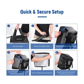 10100877 Neewer 12.2 Inch X 11.4 Foldable Softbox Diffuser With Grid Bag For Led Video Light #3