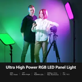 10101823 Neewer 360 Full Color 60w Rgb Led Video Light Panel With App Control Stand Kit #2