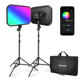 10101823 Neewer 360 Full Color 60w Rgb Led Video Light Panel With App Control Stand Kit