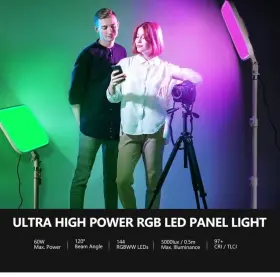18.3ftftrgb168 Neewer 10102201 2 Packs Led Video Light Panel With App Control Stand Kit #2
