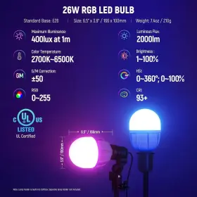 24ftftrgb Neewer 10102472 Nk800-2 Pack Softbox Lighting Kit With App Control And 9 Effect Modes #2