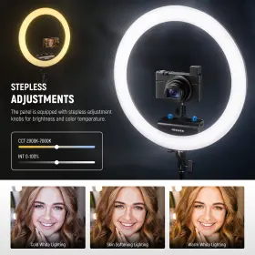 10103016 Neewer Ultra Thin 18 Inch 45w Ring Light With Stand For Makeup Live Stream Tiktok