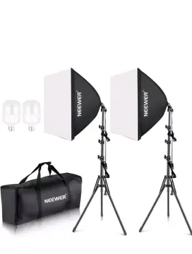 10103353 Neewer 700w Equivalent Softbox Lighting Kit Photography Studio