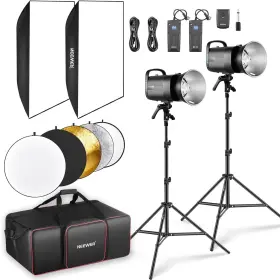 S101-300w Neewer 10103360 600ws Studio Monolight Flash Light Kit 2 Pack 5600k Fast Ship