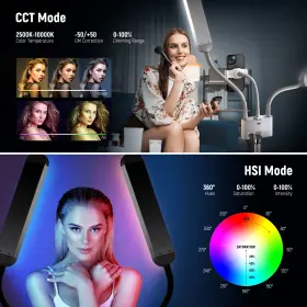 10103518 Neewer Rgb Esthetician Light With Phone App Control/touch Bar For Tattoo Lash #3