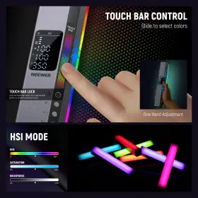 10103533 Neewer Rgb Led Tube Light Stick With Metal Barndoor Handle Touch Bar/app Control #3