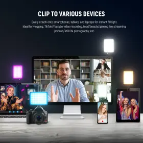 10103566 Neewer Vl67c Rgb 94 Led Cri97 2000mah Rechargeable Selfie Light With App Control #3