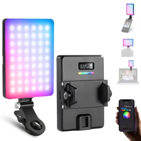 10103566 Neewer Vl67c Rgb 94 Led Cri97 2000mah Rechargeable Selfie Light With App Control