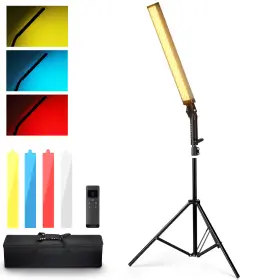 10103634 Neewer Upgraded Led Video Light Stick And 2.4g Remote Kit Handheld Dimmable 3200k