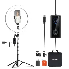10104136 Neewer Rh12b 12 Inch 2900k-7000k Bi Color Led Ring Light Kit With Stand/ball Heads