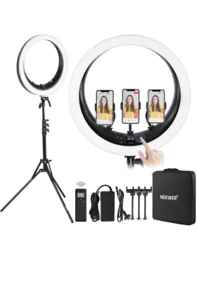 10104520 Neewer Professional Rp19h Ring Light 19 Inches With Stand And 3 Phone Holders