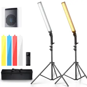 10104724 Neewer Handheld 2.4g Led Video Light Stick Kit With Stands/filters/carry Bag