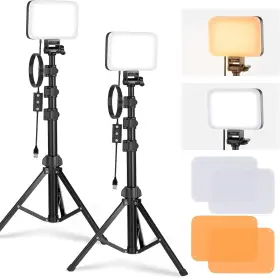 10104872 Neewer Portable Compact Video Studio Photography Lighting Kit With Stands Filters
